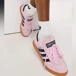 Adidas Spezial Pink with Green Stripes